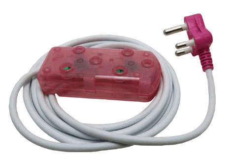 Ellies 2 Way Light Duty Coloured Extension Lead -3M