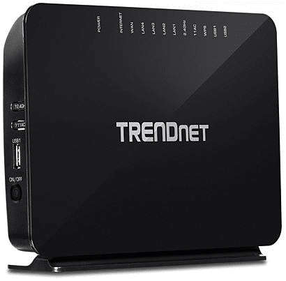 TrendNet AC750 VDSL2/ADSL2+ Modem Router with 4 x 10/100 LAN ports and 1 x Gigabit Mbps WAN port,...