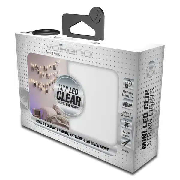 Volkano Twinkle Series CLEAR Photo Clips with LED Lights