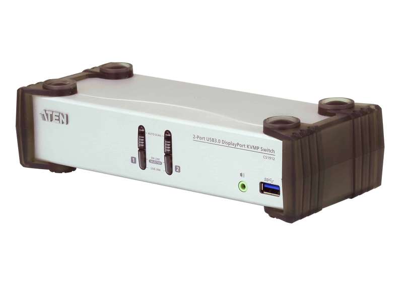 Aten 2-port USB 3.0 DisplayPort Audio KVMP Switch support up to 3840x2160@30Hz W/(US/EU/OUT) CORD
