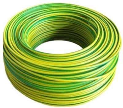 Solarix Insulated 6mm2 Yellow And Green Earth Wire 100 Metre Roll- Cable Cross Section 6mm2, Cabl...