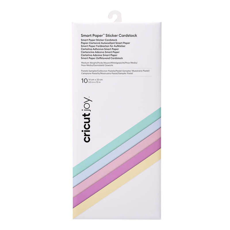Cricut Joy Smart Sticker Cardstock 14cm x 33cm 10 Pack (Pastels Sampler)
