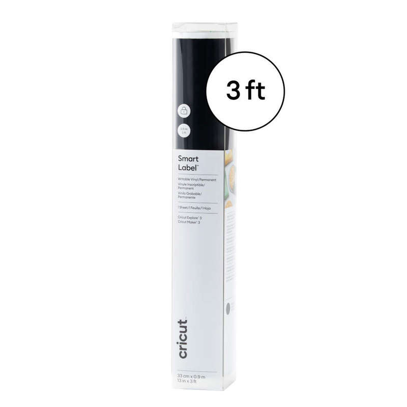 Smart Label Writable Vinyl  Permanent, Black (3 ft)