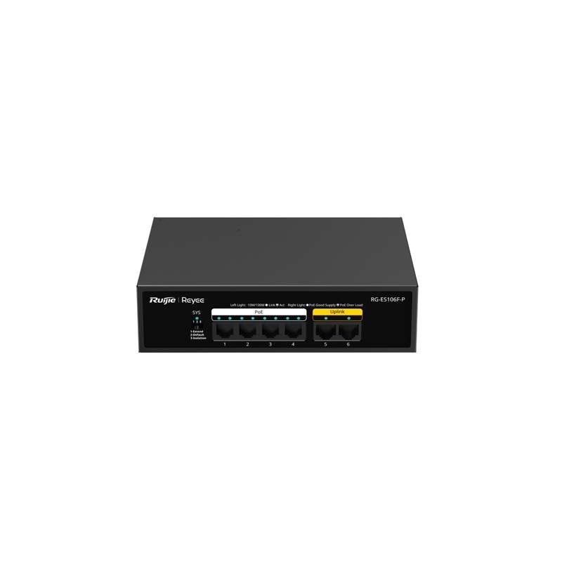 Reyee 6-Port 10/100 Mbps Unmanaged PoE Switch - Networking