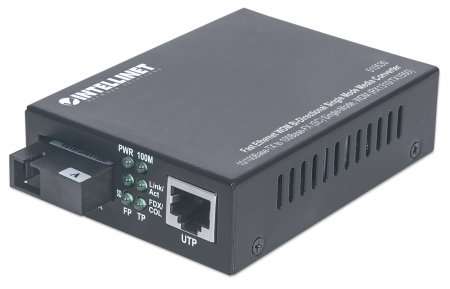 Intellinet Fast Ethernet WDM Bi-Directional Single Mode Media Converter Base-TX to 100 Base-FX (S...