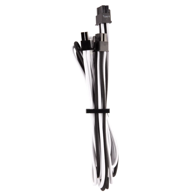 Corsair Premium Individually Sleeved PCIe Cables (Single Connector)  White/Black