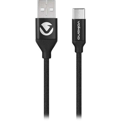 Volkano Weave Series Fabric Braided Type-C Cable 1.2m - Black