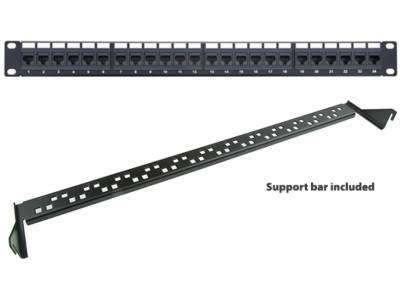 Acconet 48 Port RJ45 Patch Panel, 2U , Black