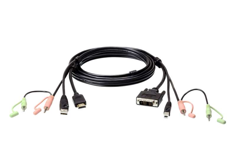 Aten 1.8m USB HDMI to DVI-D KVM cable with Audio