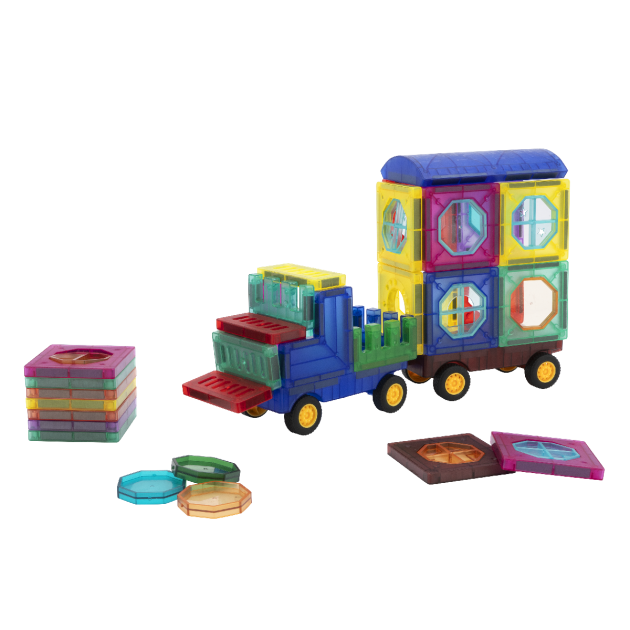 Edu-Matic Magnetic Tiles with Windows and Car Parts 43-piece Set