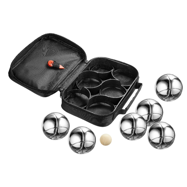 Quest 6pc Metal Boules Set Silver