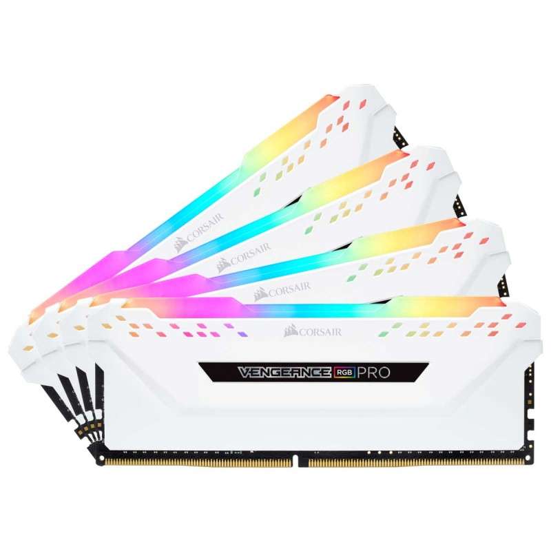 Corsair Vengeance RGB PRO 32GB (4 x 8GB) DDR4 DRAM 2666MHz C16 Memory Kit  White