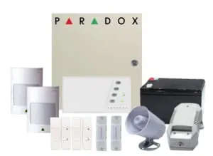 Paradox PDX SP 65 Kit, SP65 Panel, Zone Keypad, Passives, Siren, Battery, Transformer, Emergency ...
