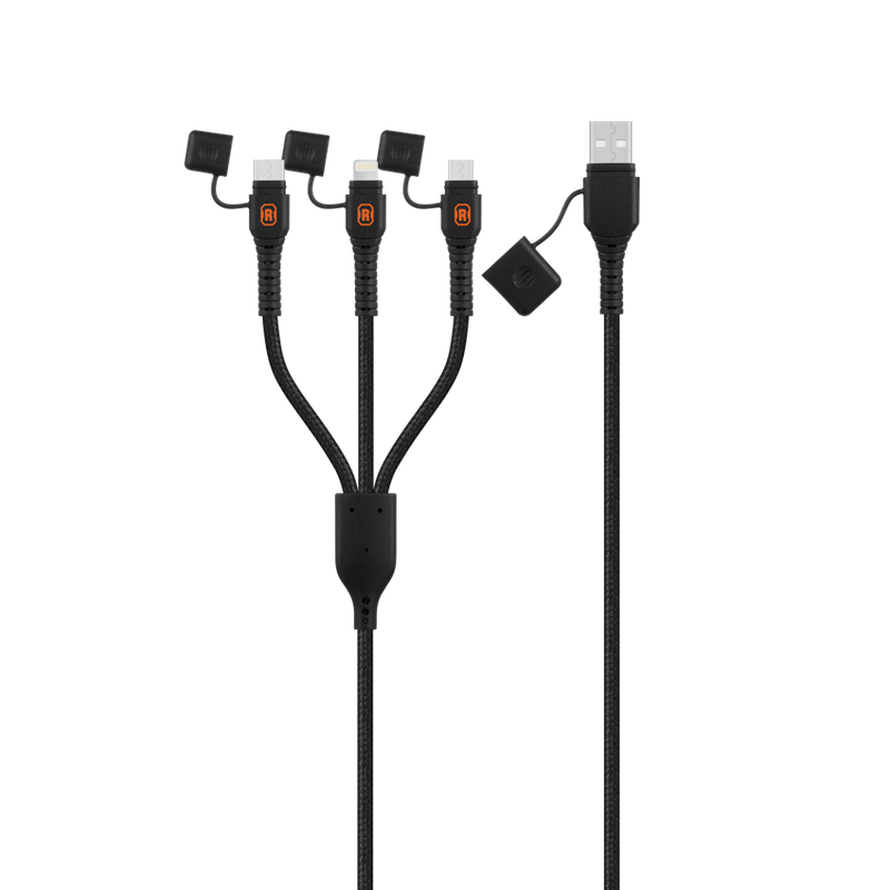 Rugged by Volkano Water- and Dust-Proof USB to 3-in-1 Cable - 1.2m