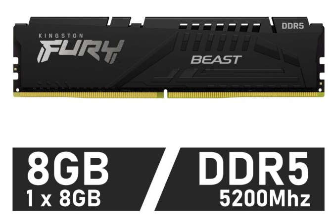 Kingston FURY Beast 8GB DDR5-5200 CL36 1.35v KF552C36BBE-8 Desktop Memory