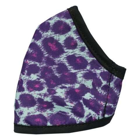 Clinic Gear Anti-Microbial Printed Mask Ladies Leopard Print - Turq/Pu