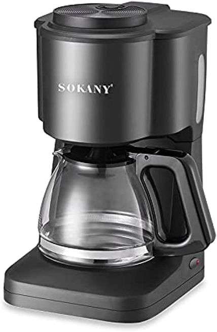 Sokany Black And Silver 900ml Coffee Maker - 9 Cups, 900w, Colour : Black