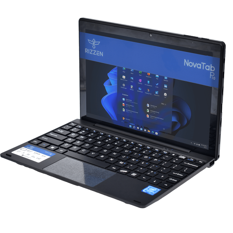 Rizzen NovaTab P10, 2 in 1 Windows 11 Pro Tablet with Keyboard