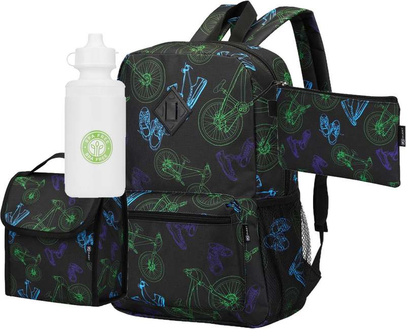 Quest Neon Sneakers 4 Piece Backpack Combo Black