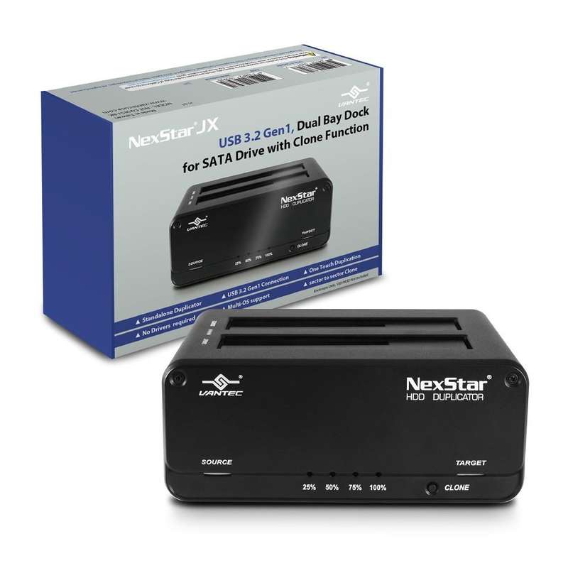 NexStar JX; USB 3.2 Gen1; Dual Bay Dock for SATA Drive with Clone Func