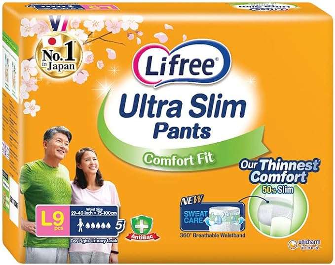 Lifree Ultra Slim Pants, L, 9 Count