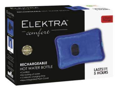 Elektra Rechargeable Hot Water Bottle Blue