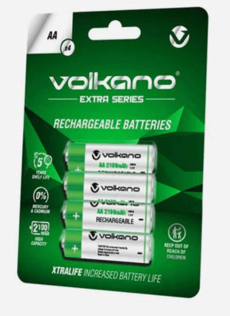 Volkano Extra series Rechargeable Batteries AA pack of 4
