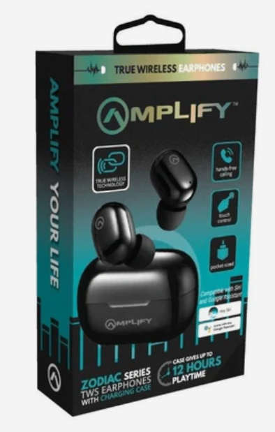 Amplify Zodiac 2.0 Series TWS Earphones with Charging Case - Black