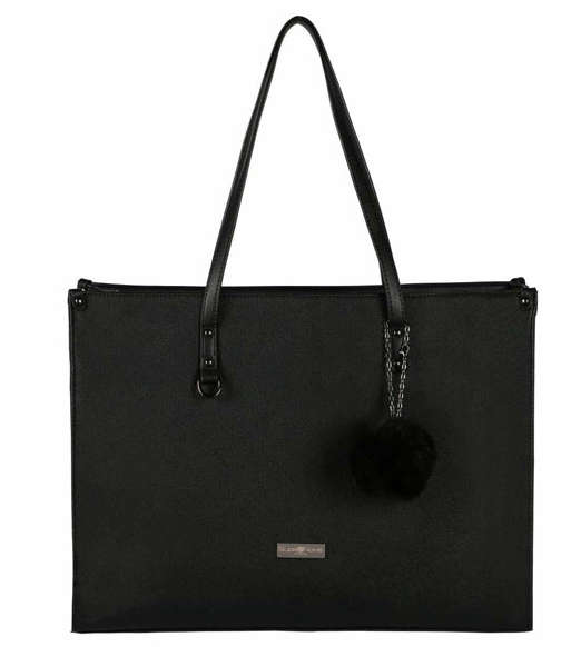 Supanova Pompom Ladies Laptop Bag Blk