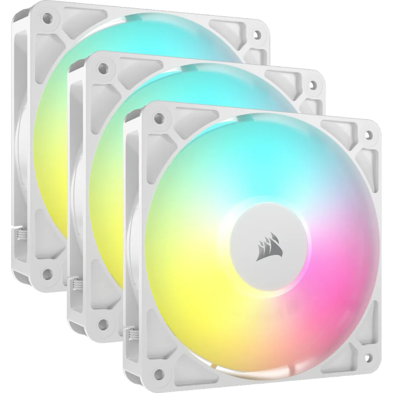 Corsair RS120 ARGB 120mm PWM White Fan - Triple Pack