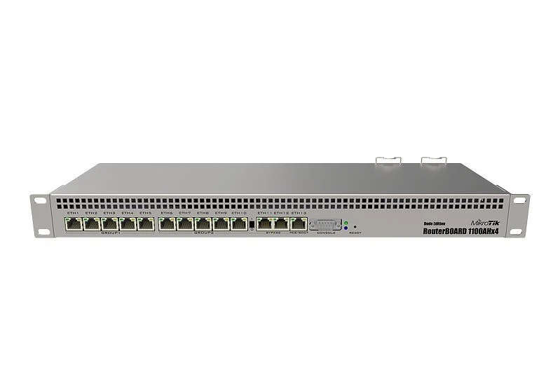 MikroTik Router Board RB1100AHx4, 13x GB LAN, RouterOS L6, 1U Rackmount