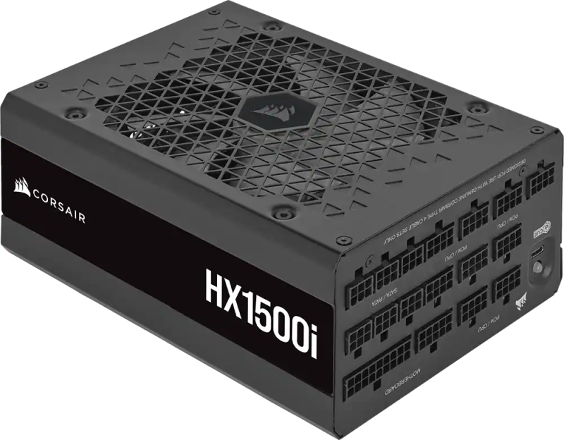 Corsair HX1500i 1500W 80 Plus Platinum Fully Modular ATX 3.1 PCIe 5.1 Black Desktop Power Supply