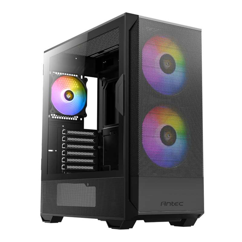 Antec NX416L ATX | Micro-ATX | ITX ARGB Mid-Tower Gaming Chassis - Bla