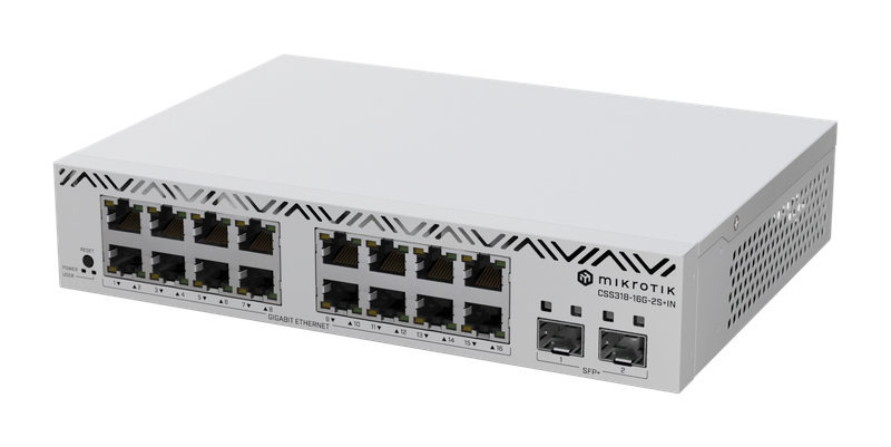 MikroTik SWoS Cloud Smart Switch 16 Port Gigabit 2 SFP+ | CSS318-16G-2