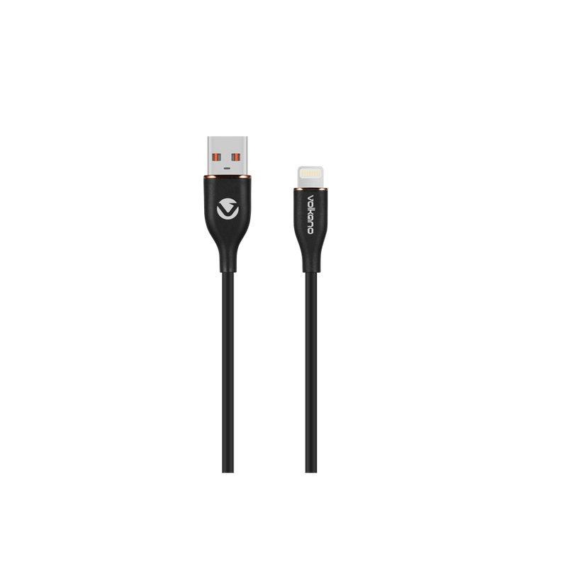 Volkano Flexi Series USB to MFI Lightning 1.5M 5V 2.4A 12W - Black