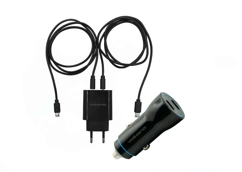 Volkano Cupla series 3.1A Dual Output Charger  + Volkano Cruise Duo series
