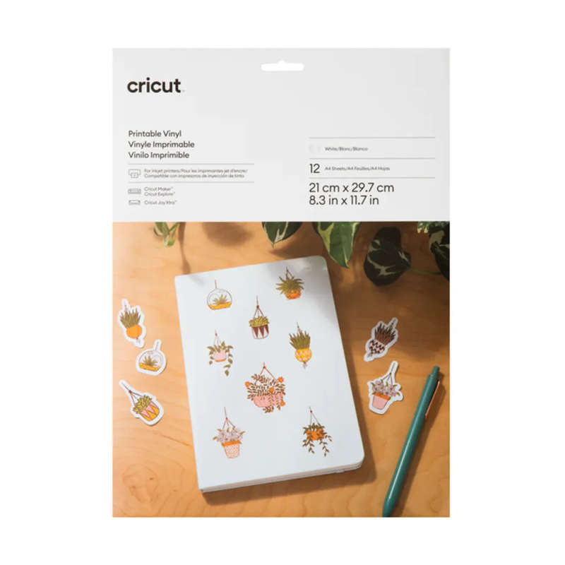 Cricut Printable Vinyl Transparent; 12 sheets 8.3 in x 11.7