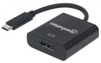 Manhattan SuperSpeed+ USB-C 3.1 to DisplayPort Converter - C Male to DisplayPort Female, Black