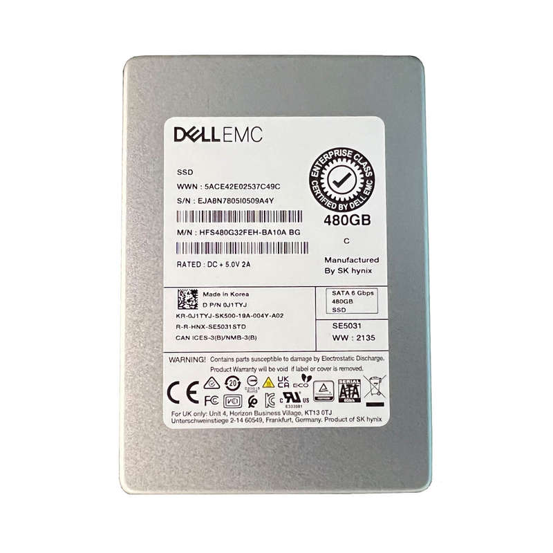 480GB Dell EMC, 2.5'' SFF, SATA 6Gbs, Hot Swap SSD (incl. Caddy Tray f