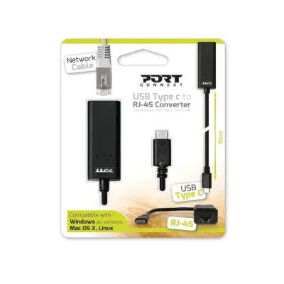 Port USB-C to RJ45 Port Adapter
