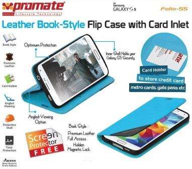 Promate Folio S5 Bookcover with inside card pocket Colour: