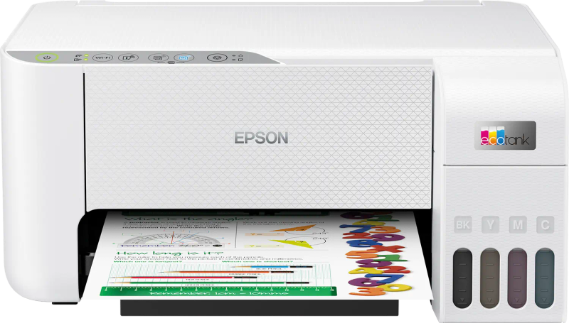 Epson EcoTank L3256 3-in-1 with Wi-Fi Direct Printer WHITE; Print; Cop