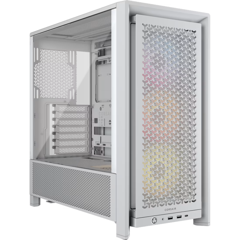 Corsair Frame 4000D RS ARGB Mid-Tower PC Case; 3x RS ARGB PWM Fans; White.