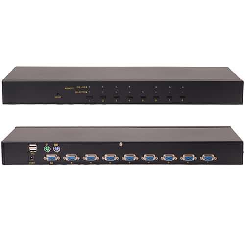 Cattex 8 Port USB/PS2 KVM Rack Mountable VGA KVM Console - Networking