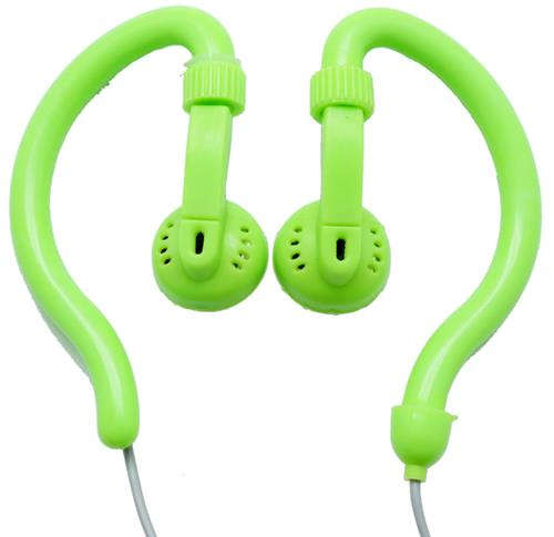 Geeko Hook On Stereo Earphones - YESHSP-101-GRN