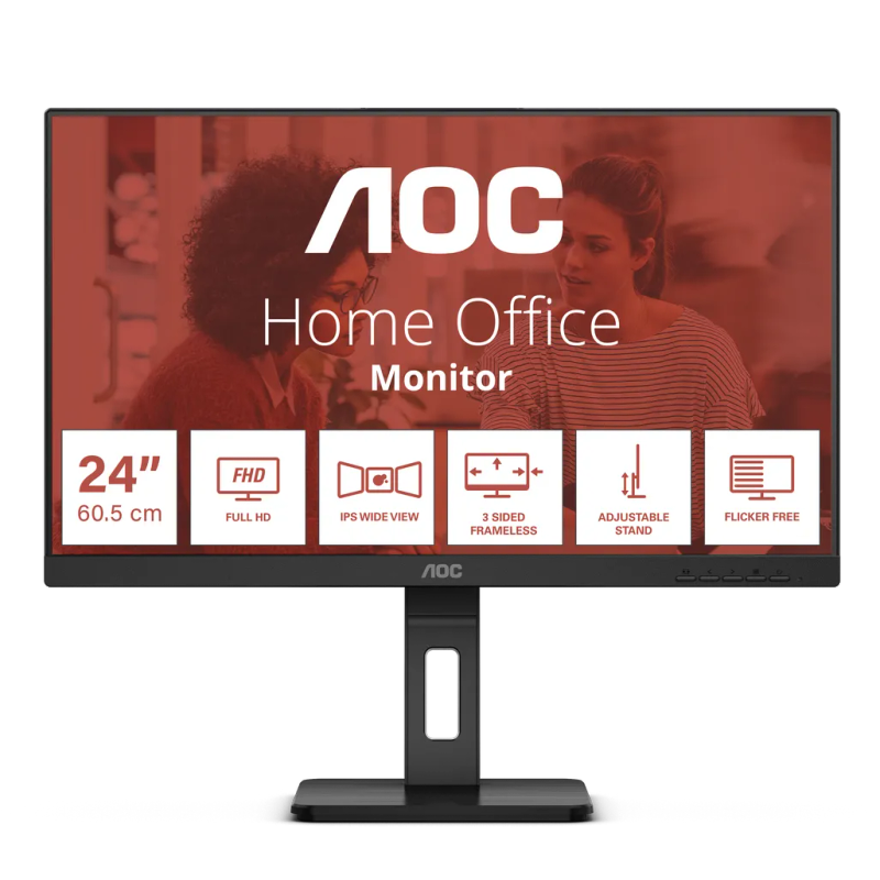 AOC E3 24E3QAF LED display 60.5 cm (23.8) 1920 x 1080 pixels Full HD LCD Black