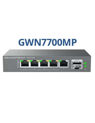 Grandstream Enterprise 5 port Unmanaged 2.5GbE PoE Switch - 57W | GWN7