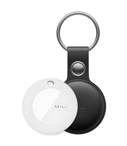 MiTag Apple Compatible Tag with Leather Keychain Accessory - 1 Pack