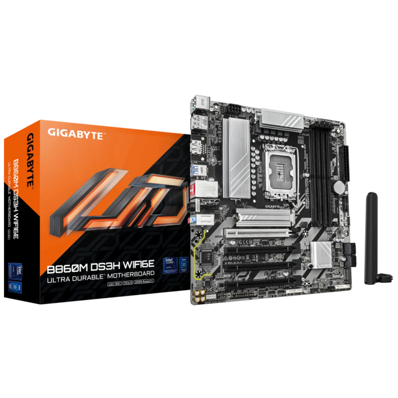 Gigabyte B860M DS3H WiFi Intel Core Ultra Socket LGA 1851 mATX Motherboard