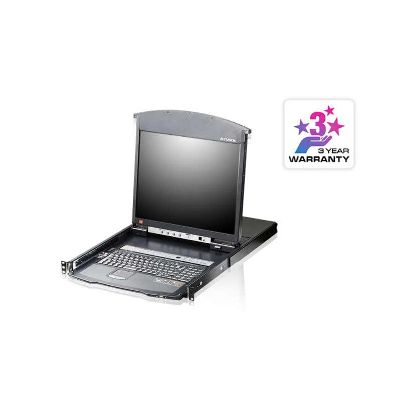 Aten 8-port 17'' Dual Rail LCD IP Cat5 KVM - D.Rail LCD KVM IP SW. W/(USKB/